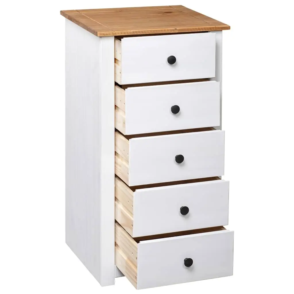 5 Drawer White Sideboard in Solid Pinewood
