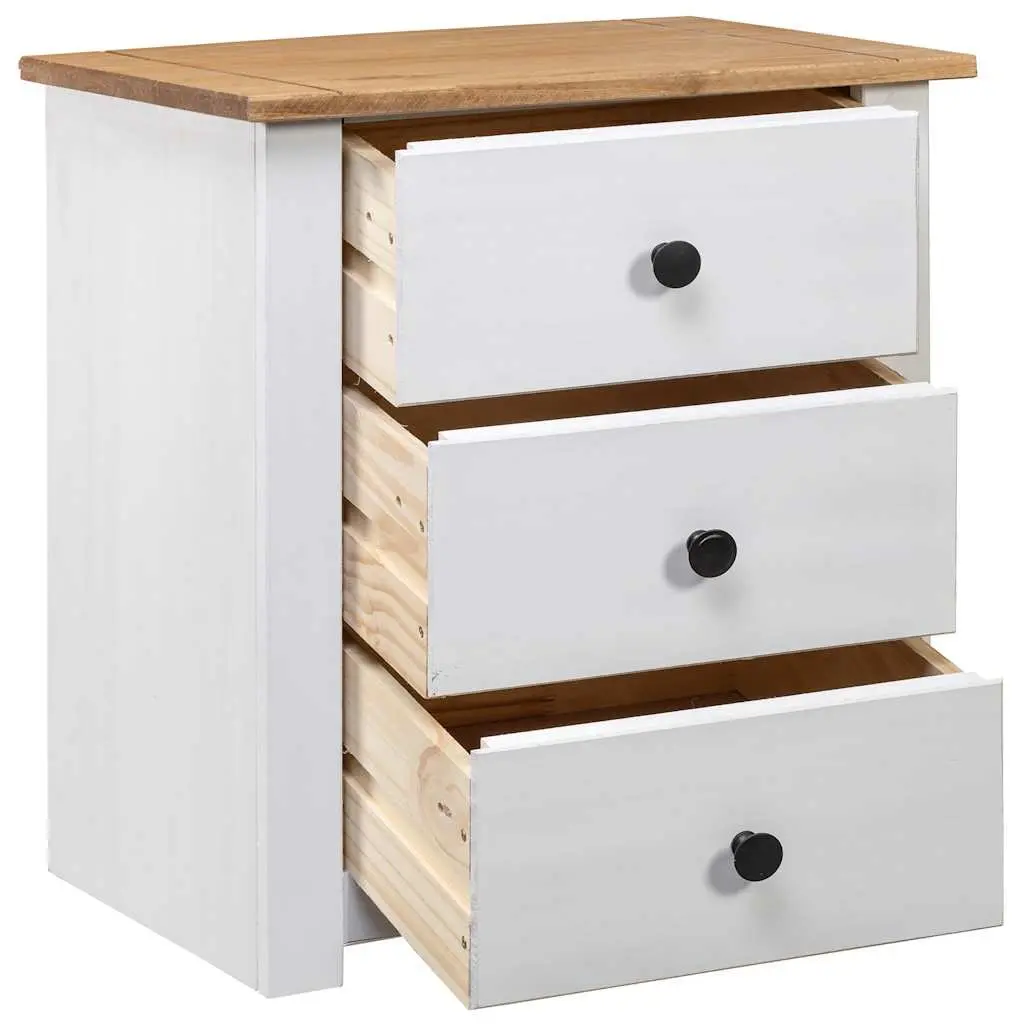 Wooden Bedside Cabinet White 46x40x57cm Nightstand 3 Drawer Storage Chest