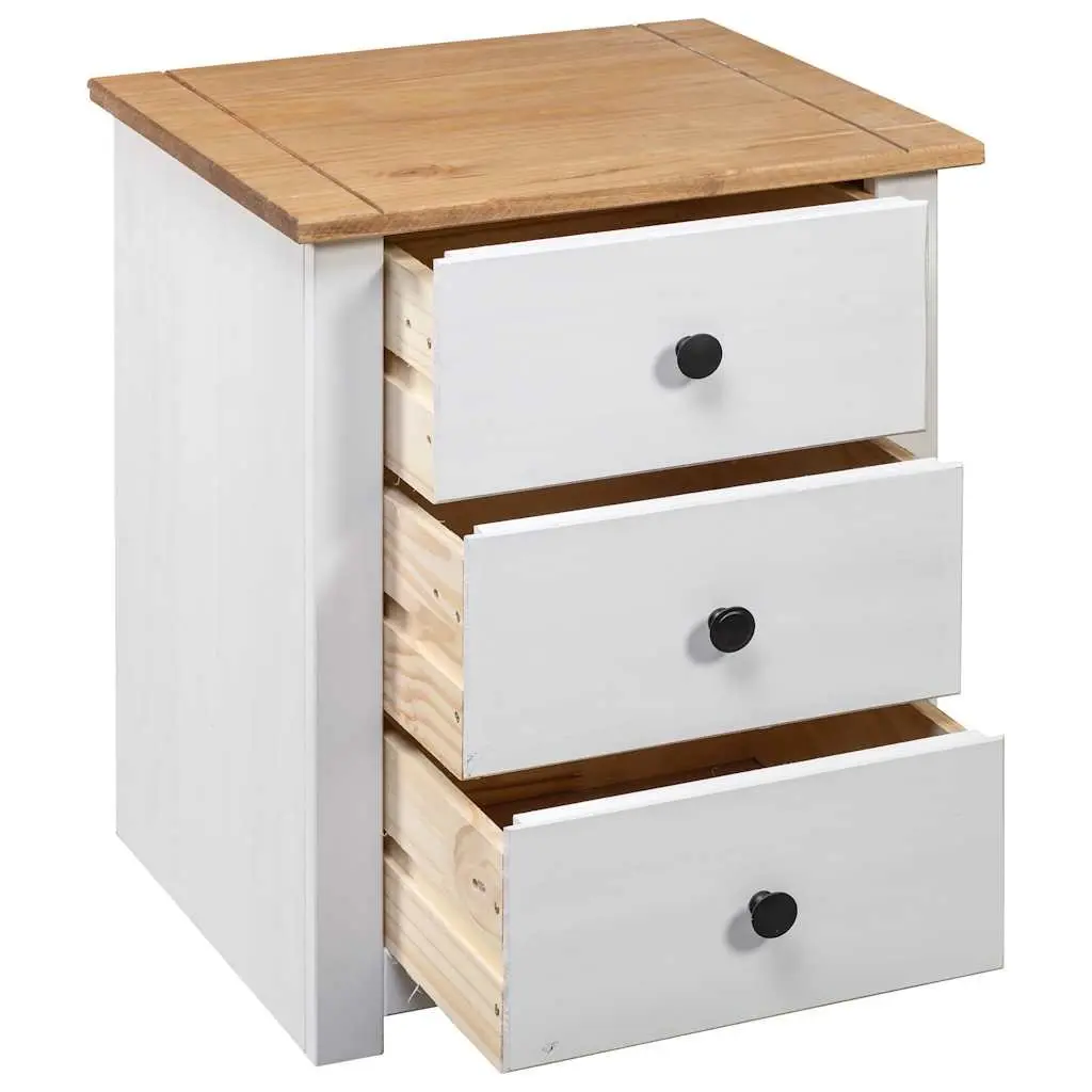 Wooden Bedside Cabinet White 46x40x57cm Nightstand 3 Drawer Storage Chest