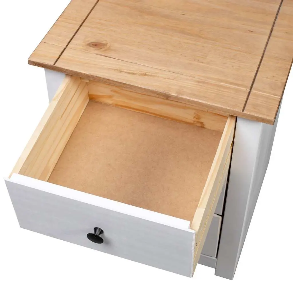 Wooden Bedside Cabinet White 46x40x57cm Nightstand 3 Drawer Storage Chest