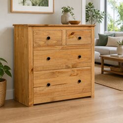Dimensions of Wooden Sideboard: 80W x 40D x 83H cm, 4 Drawers