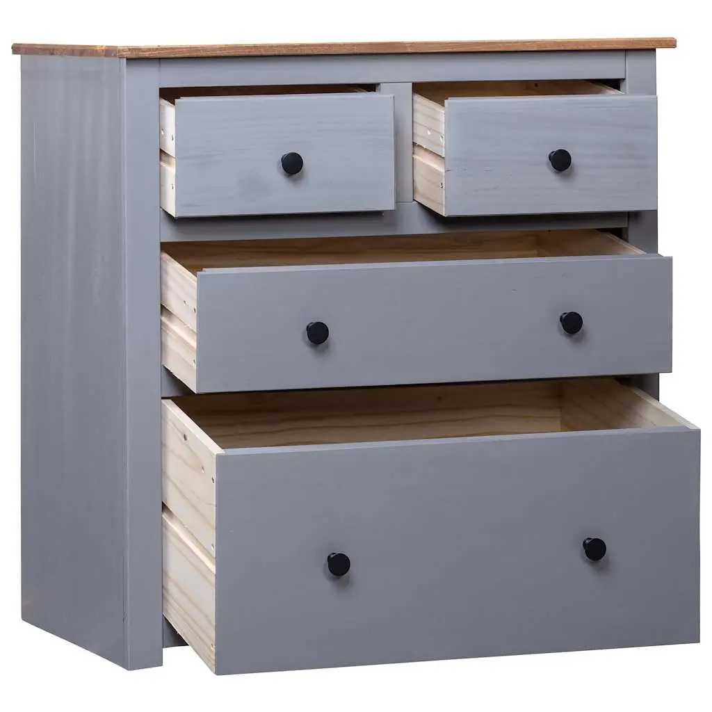 Solid Pinewood Grey Sideboard, 80L x 40W x 83H cm