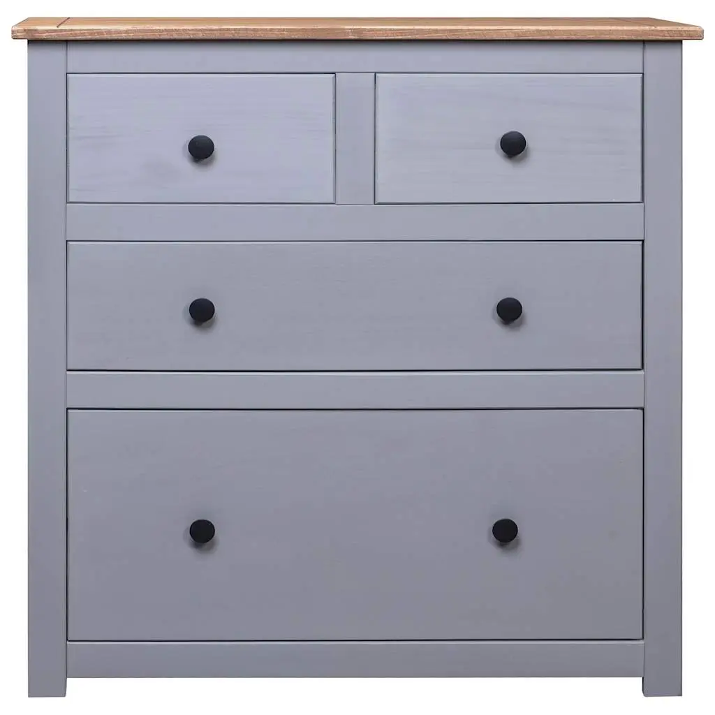 Solid Pinewood Grey Sideboard, 80L x 40W x 83H cm