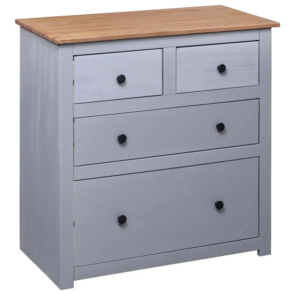 Solid Pinewood Grey Sideboard, 80L x 40W x 83H cm