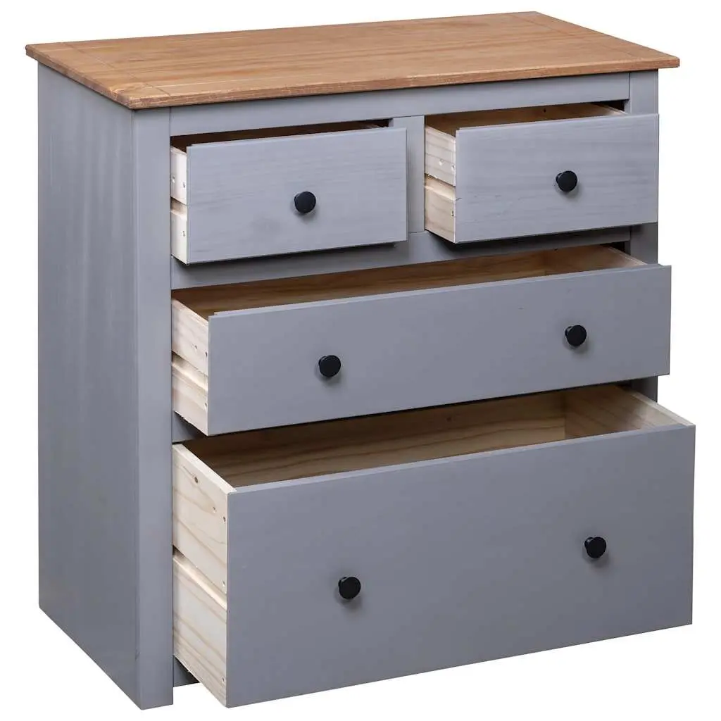 Solid Pinewood Grey Sideboard, 80L x 40W x 83H cm