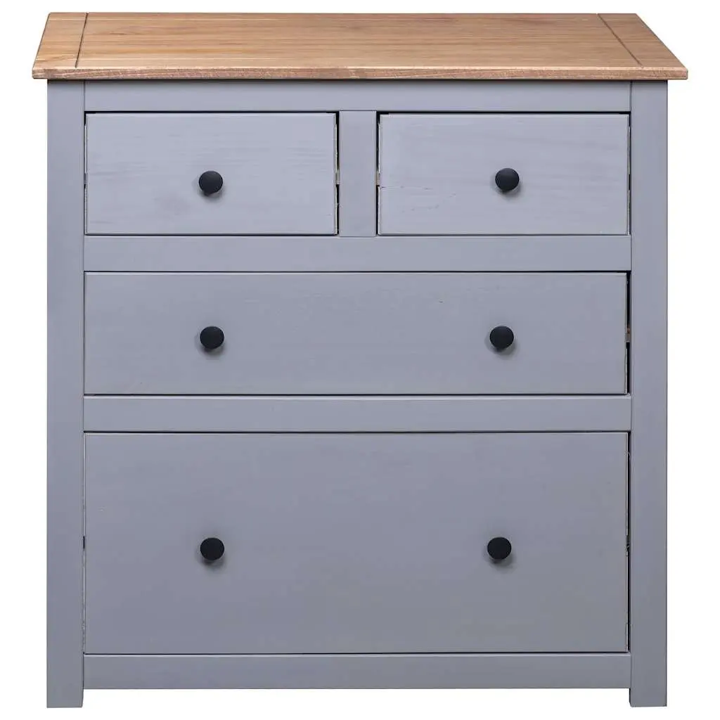 Solid Pinewood Grey Sideboard, 80L x 40W x 83H cm
