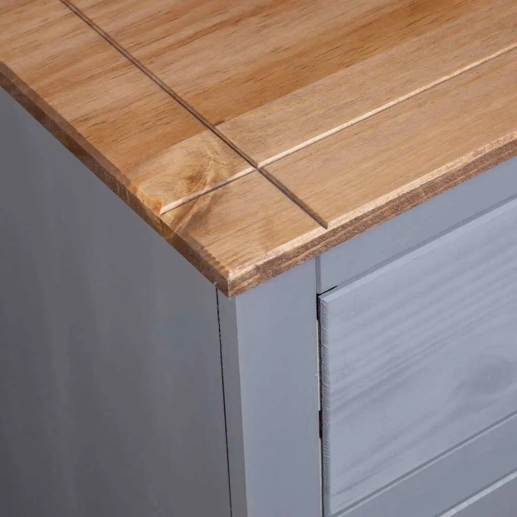 Solid Pinewood Grey Sideboard, 80L x 40W x 83H cm