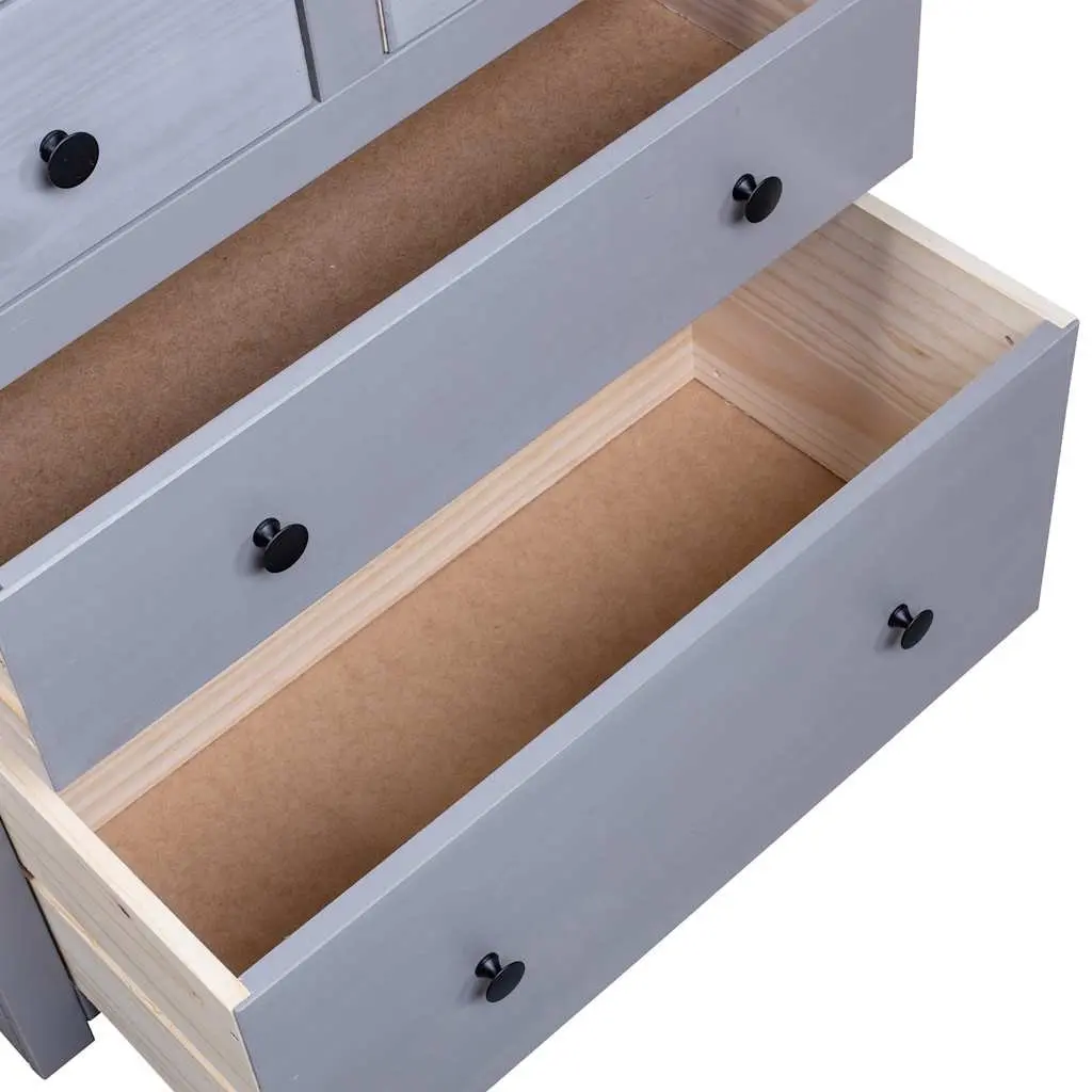 Solid Pinewood Grey Sideboard, 80L x 40W x 83H cm