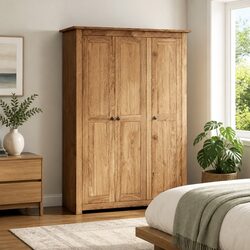 3-Door Wardrobe Measurements: 118x50x171.5 cm, Pinewood