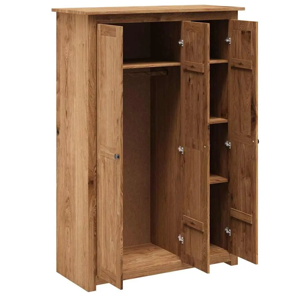 3-Door Wardrobe 118x50x171.5 cm Storage Cabinet Cupboard Bedroom Furniture Brown