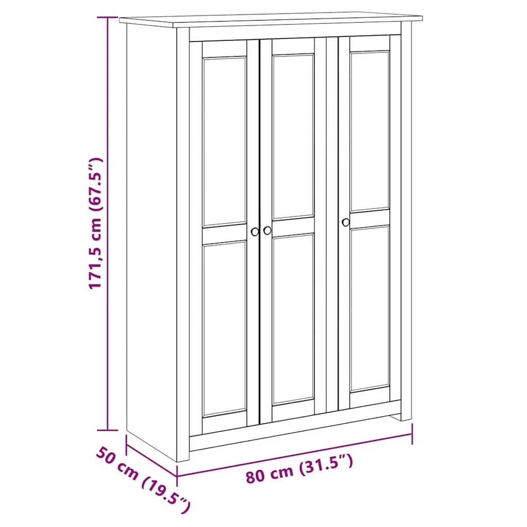 3-Door Wardrobe 118x50x171.5 cm Storage Cabinet Cupboard Bedroom Furniture Brown