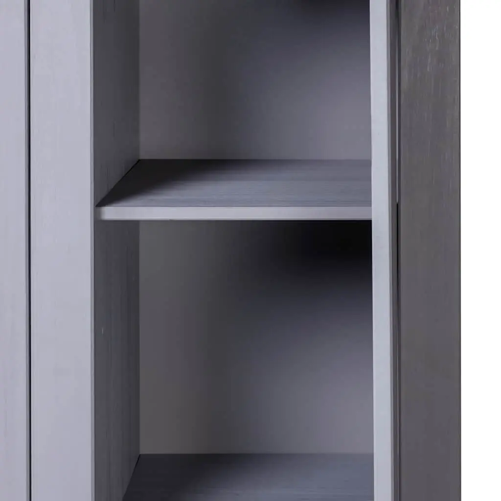 3-Door Wardrobe Grey Storage Cabinet for Bedroom 118W x 50D x 171.5H cm