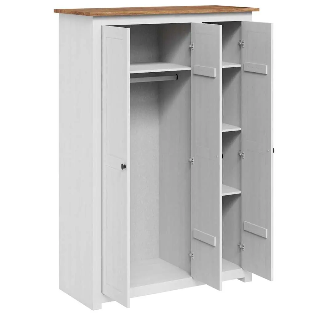 3-Door Wardrobe White Storage Cabinet Bedroom Furniture 118 x 50 x 171.5 cm