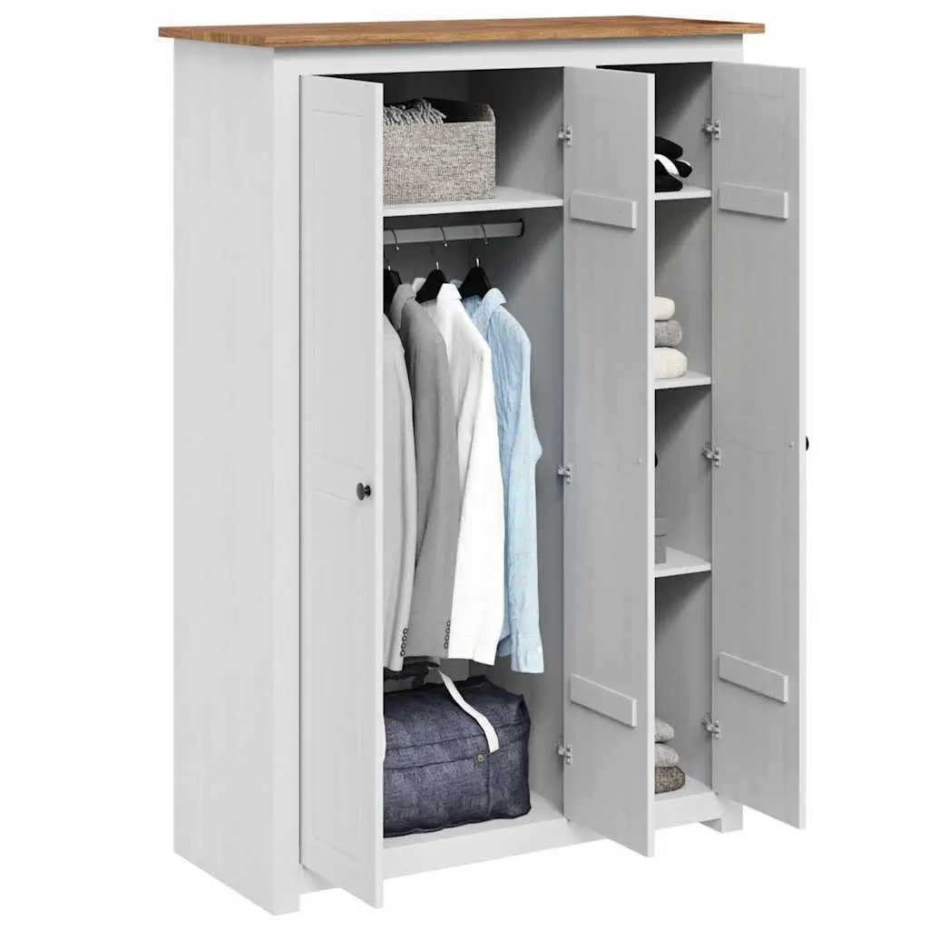 3-Door Wardrobe White Storage Cabinet Bedroom Furniture 118 x 50 x 171.5 cm