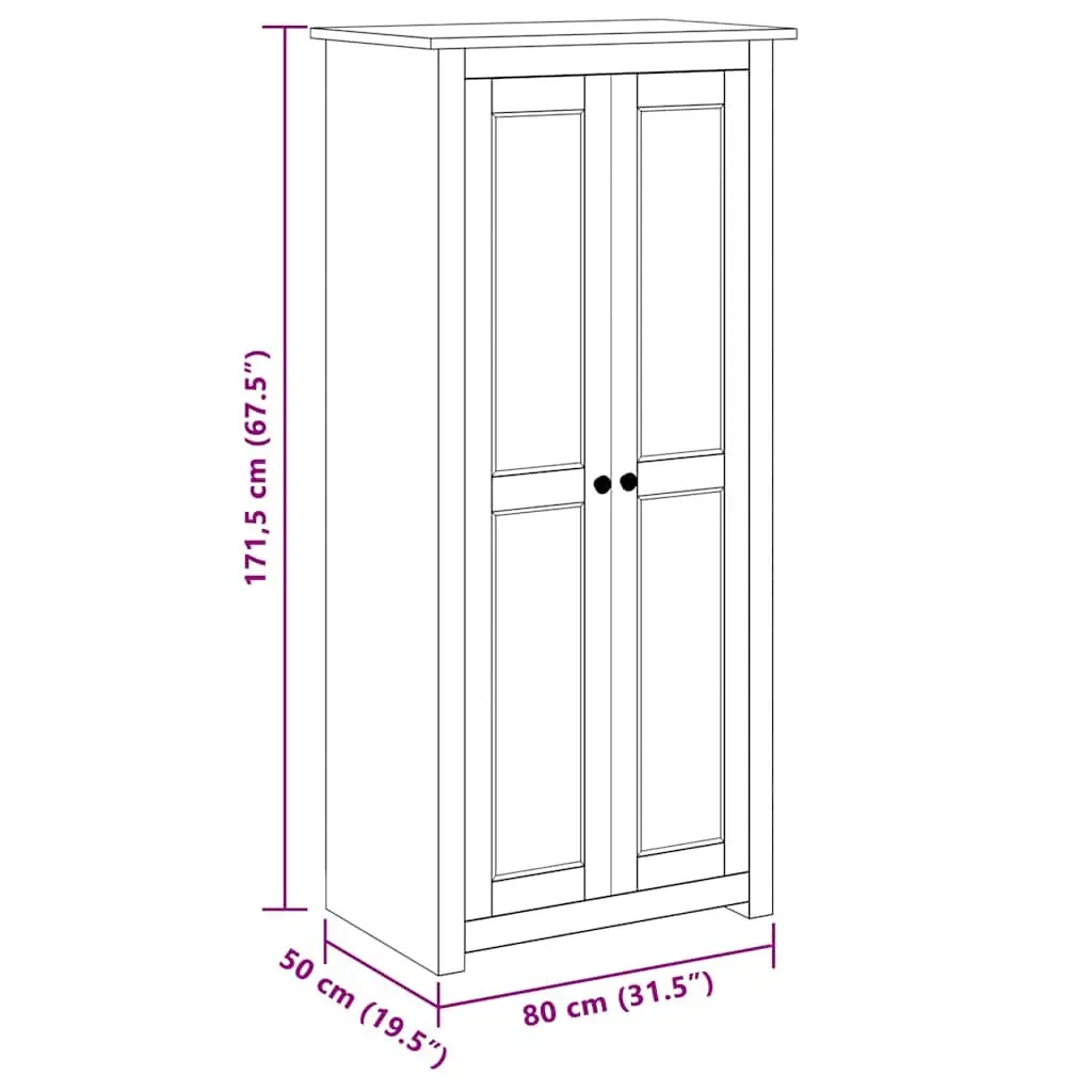 White Wardrobe Solid Pine Storage Cabinet Bedroom Cupboard Hanging Rod Shelf