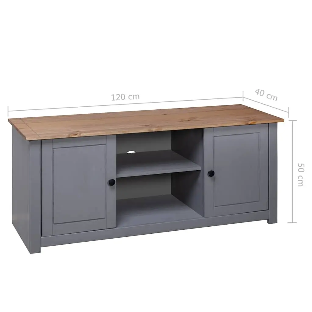 TV Cabinet Grey Wooden Storage Unit Living Room Media Console Stand 120x40x50cm