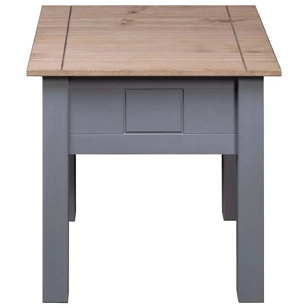 Grey Bedside Table 50.5x50.5x52.5 cm Solid Pinewood
