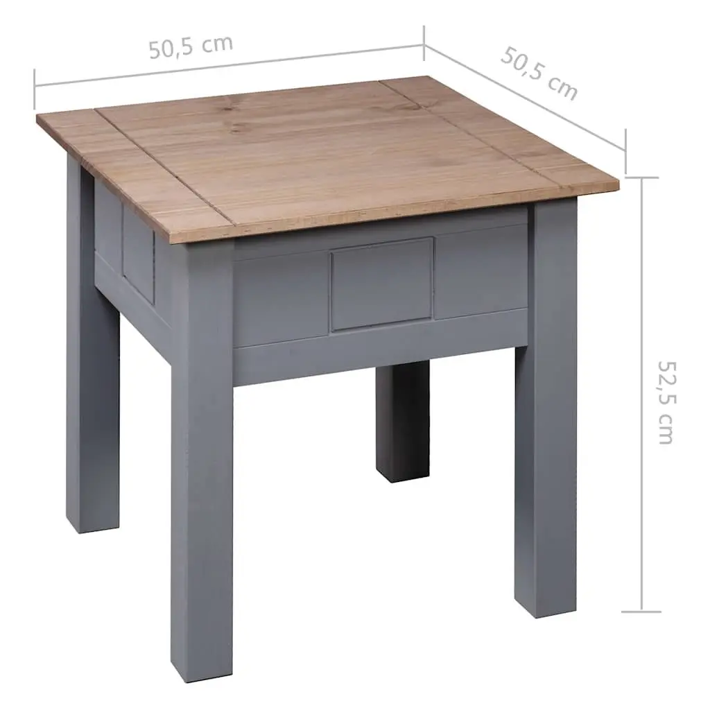 Grey Bedside Table 50.5x50.5x52.5 cm Solid Pinewood