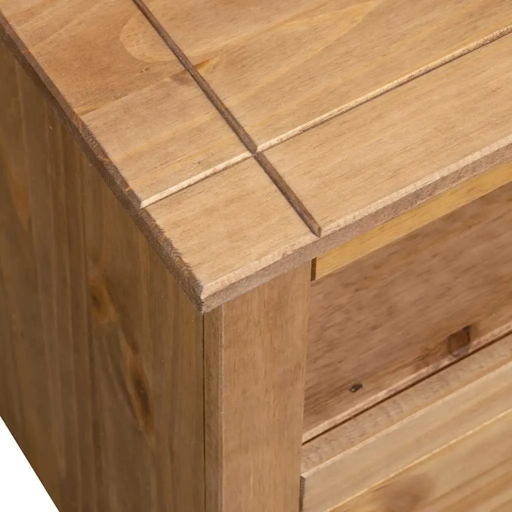 Corner TV Cabinet 93x49x49cm Solid Pinewood Storage Unit with Drawers Brown