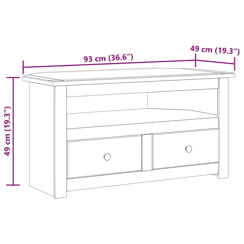 Corner TV Cabinet White Modern Living Room 93 x 49 x 49 cm