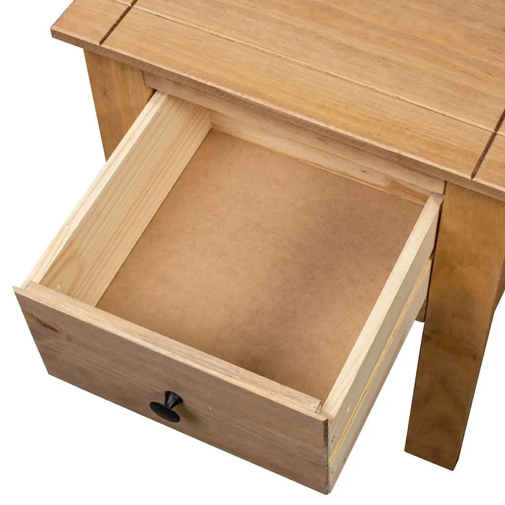 Bedside Cabinet 46x40x57cm Brown Pine Nightstand Storage Drawer Bedroom Table