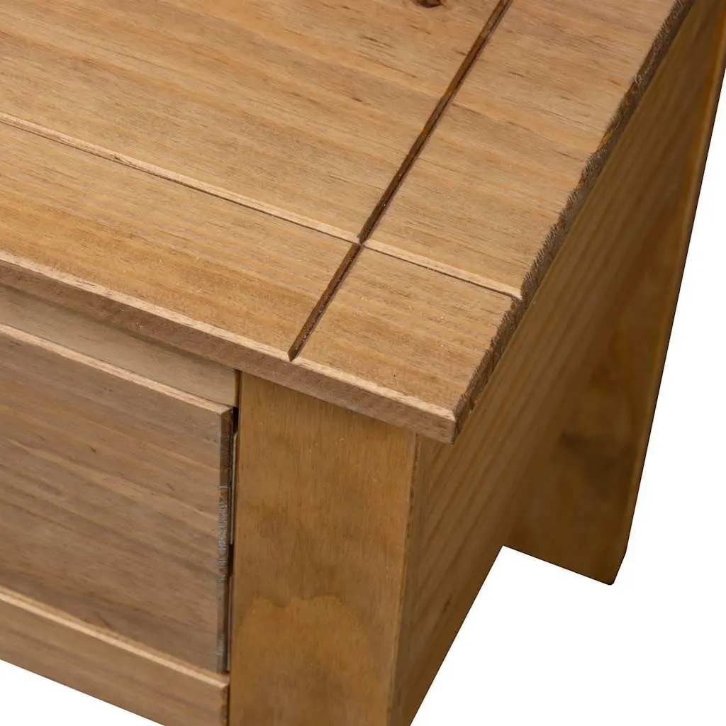Bedside Cabinet 46x40x57cm Brown Pine Nightstand Storage Drawer Bedroom Table