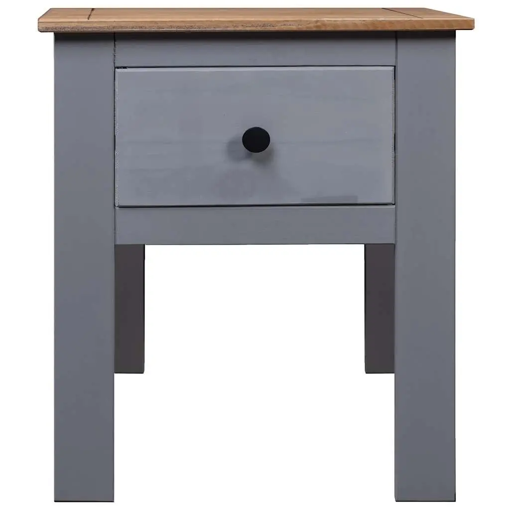 Bedside Table Grey Pine Wood Nightstand Drawer Storage 46x40x57cm