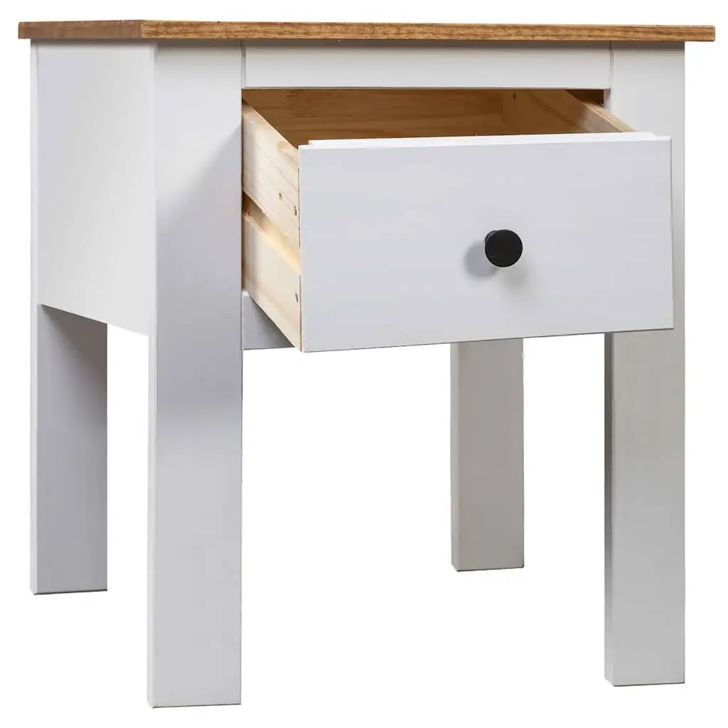 Bedside Cabinet White 46x40x57 cm Pine Nightstand Storage Drawer Chest