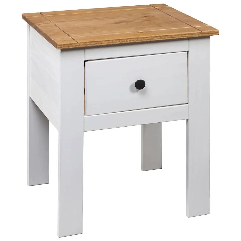 Bedside Cabinet White 46x40x57 cm Pine Nightstand Storage Drawer Chest