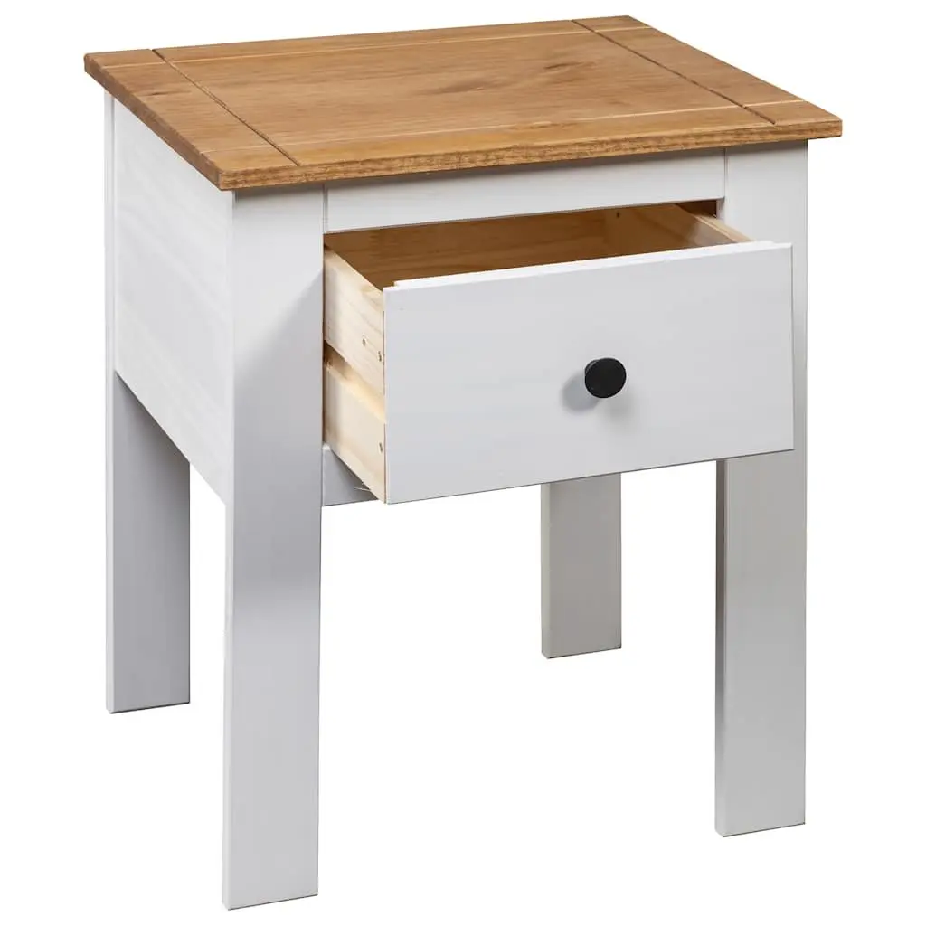 Bedside Cabinet White 46x40x57 cm Pine Nightstand Storage Drawer Chest