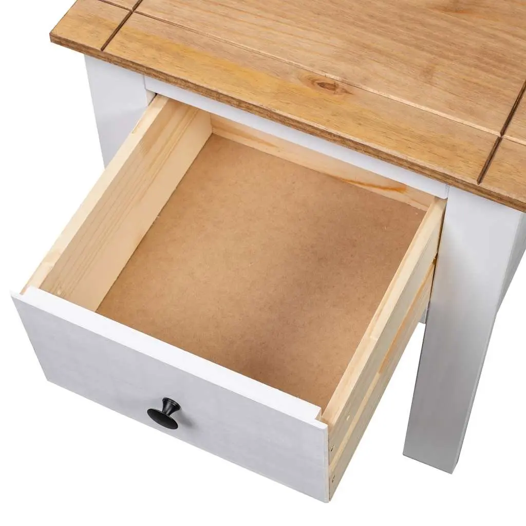 Bedside Cabinet White 46x40x57 cm Pine Nightstand Storage Drawer Chest