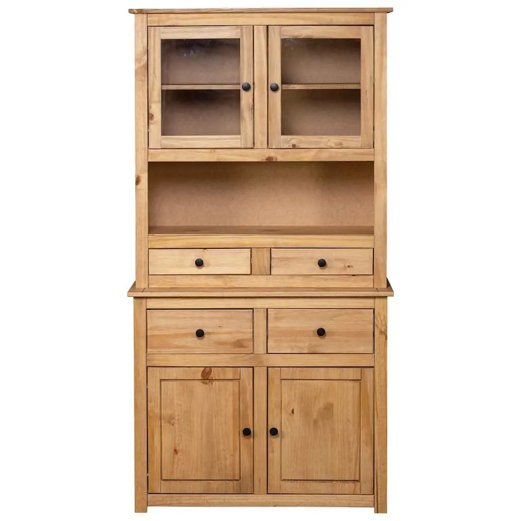 Solid Pine Highboard 93x40.5x180 cm Brown Storage Cabinet Rustic Design
