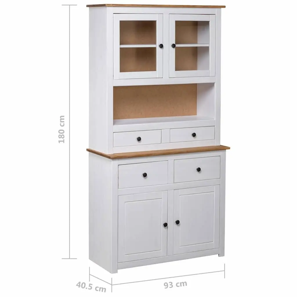 Storage Cabinet Highboard White 93x40.5x180cm Solid Pine Wood Display Unit