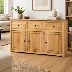 Sideboard Dimensions: 135x40x80 cm in Solid Pinewood