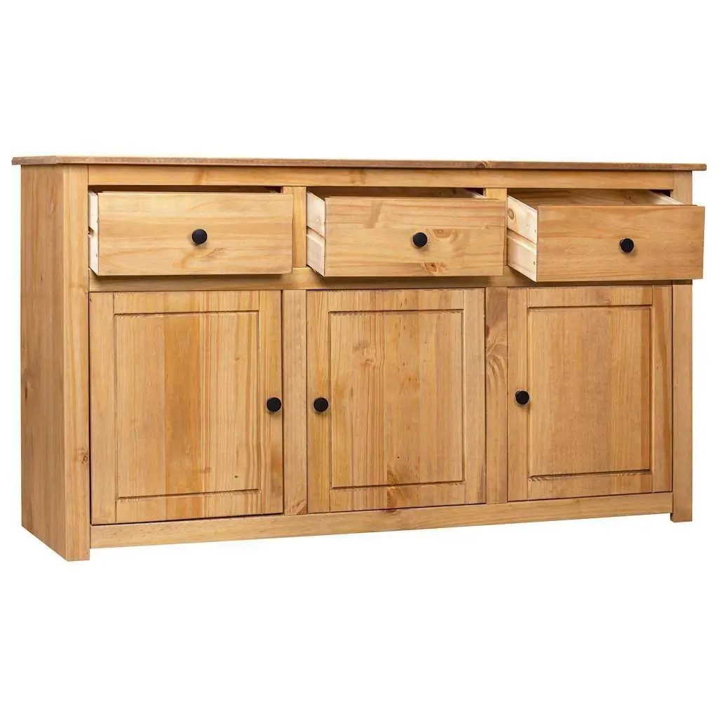 Solid Pinewood Sideboard 135x40x80 cm Brown Storage Cabinet Buffet Chest