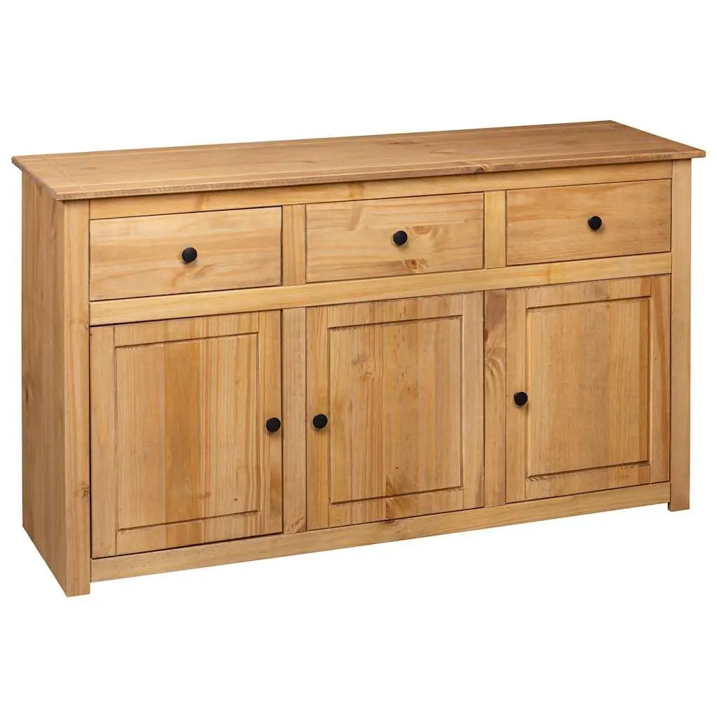 Solid Pinewood Sideboard 135x40x80 cm Brown Storage Cabinet Buffet Chest