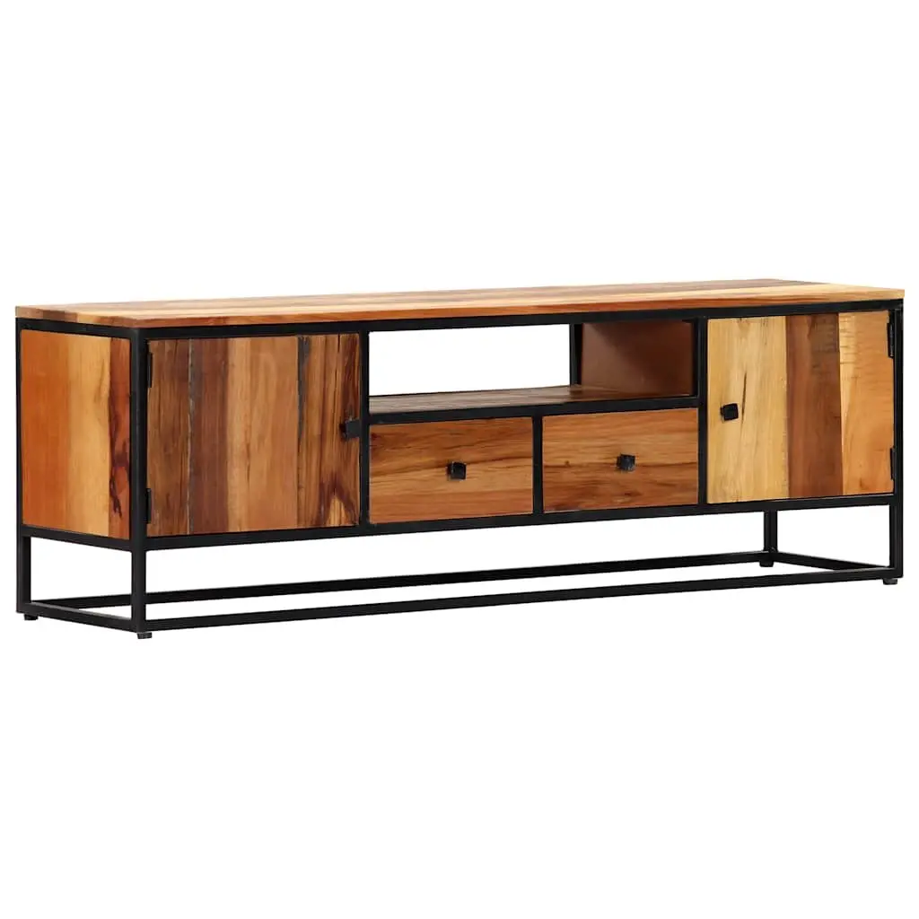 TV Cabinet for Living Room 120x30x40 cm Reclaimed Wood Steel Frame Brown
