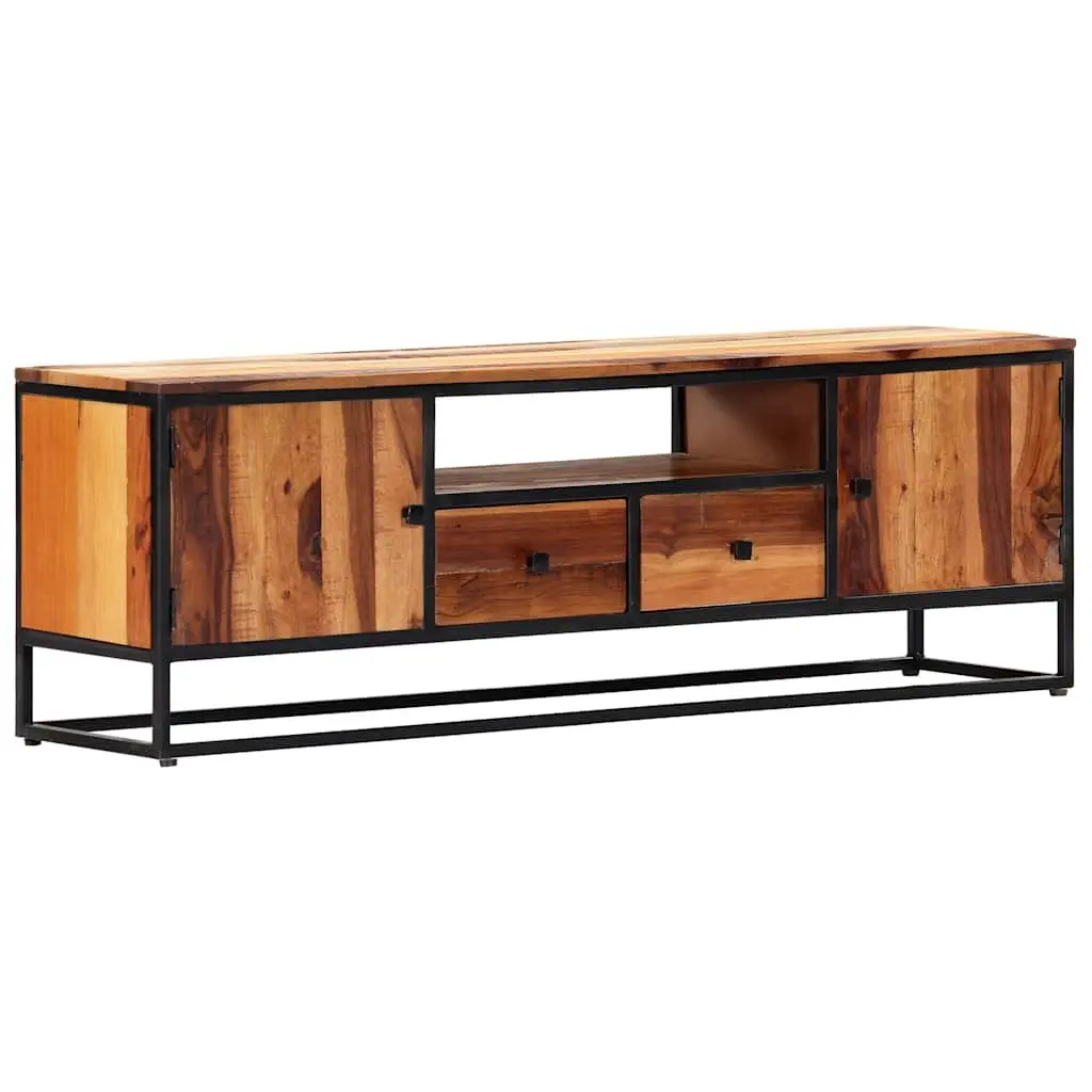 TV Cabinet for Living Room 120x30x40 cm Reclaimed Wood Steel Frame Brown