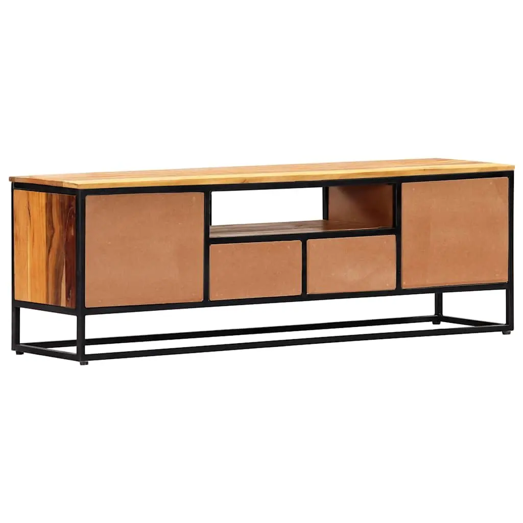 TV Cabinet for Living Room 120x30x40 cm Reclaimed Wood Steel Frame Brown