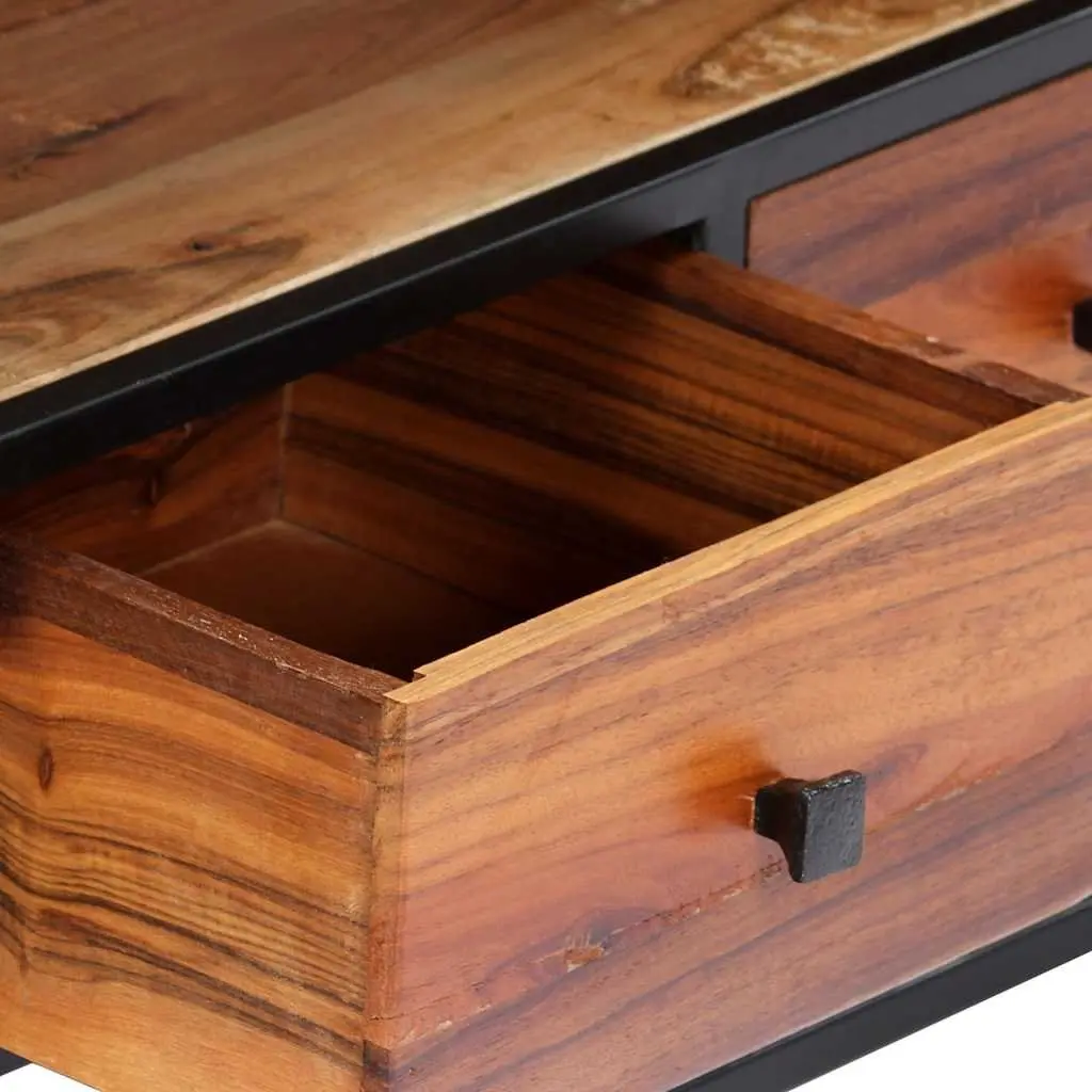 TV Cabinet for Living Room 120x30x40 cm Reclaimed Wood Steel Frame Brown