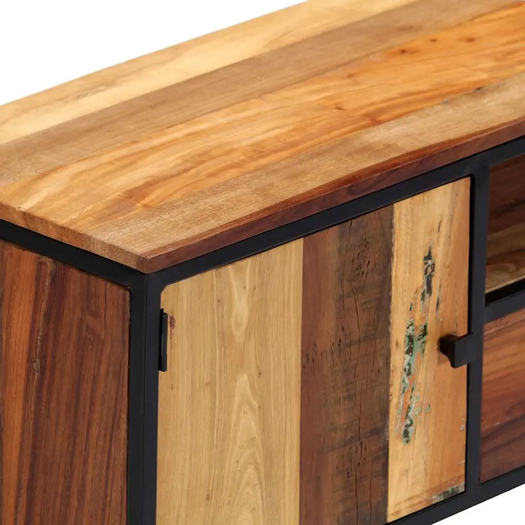TV Cabinet for Living Room 120x30x40 cm Reclaimed Wood Steel Frame Brown