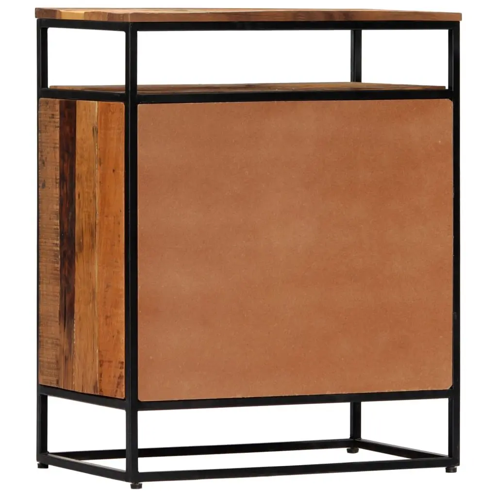 Side Cabinet for Home 60x35x76cm Brown Solid Reclaimed Wood with 2 Doors and Shelf