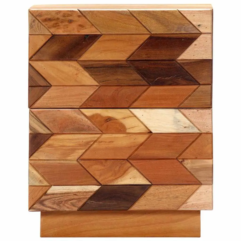 Bedside Cabinet 40x30x50 cm Reclaimed Wood Nightstand with 2 Drawers Brown
