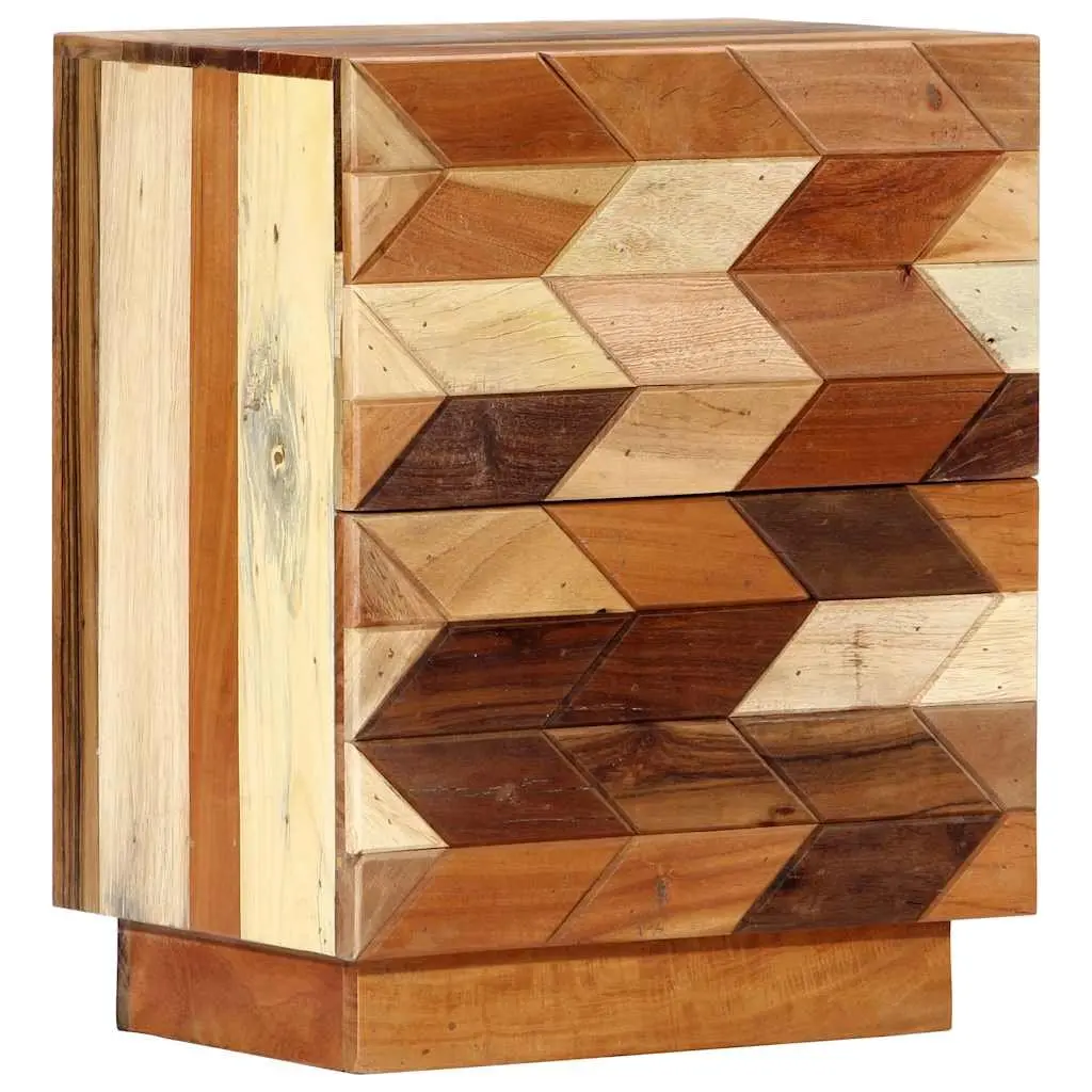Bedside Cabinet 40x30x50 cm Reclaimed Wood Nightstand with 2 Drawers Brown