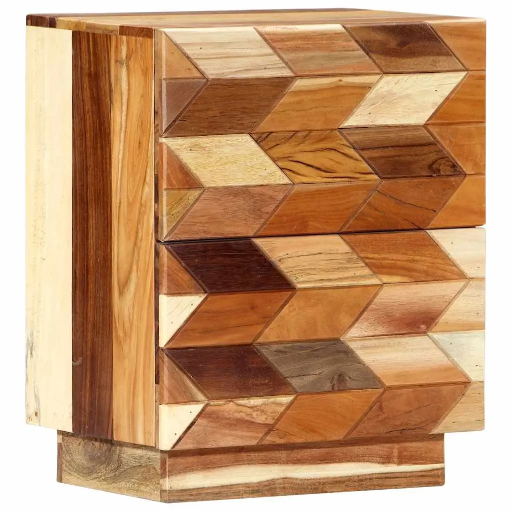 Bedside Cabinet 40x30x50 cm Reclaimed Wood Nightstand with 2 Drawers Brown