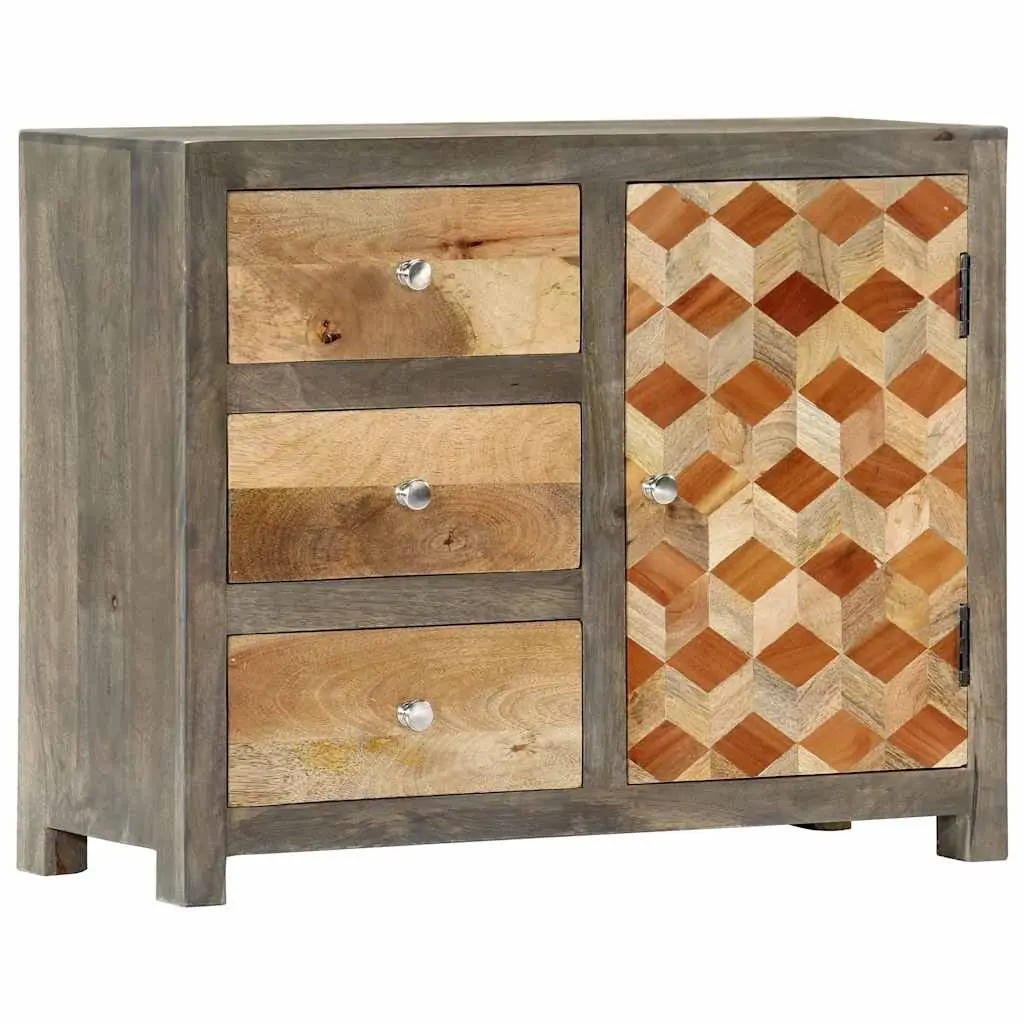 Solid Mango Wood Side Cabinet with Drawers