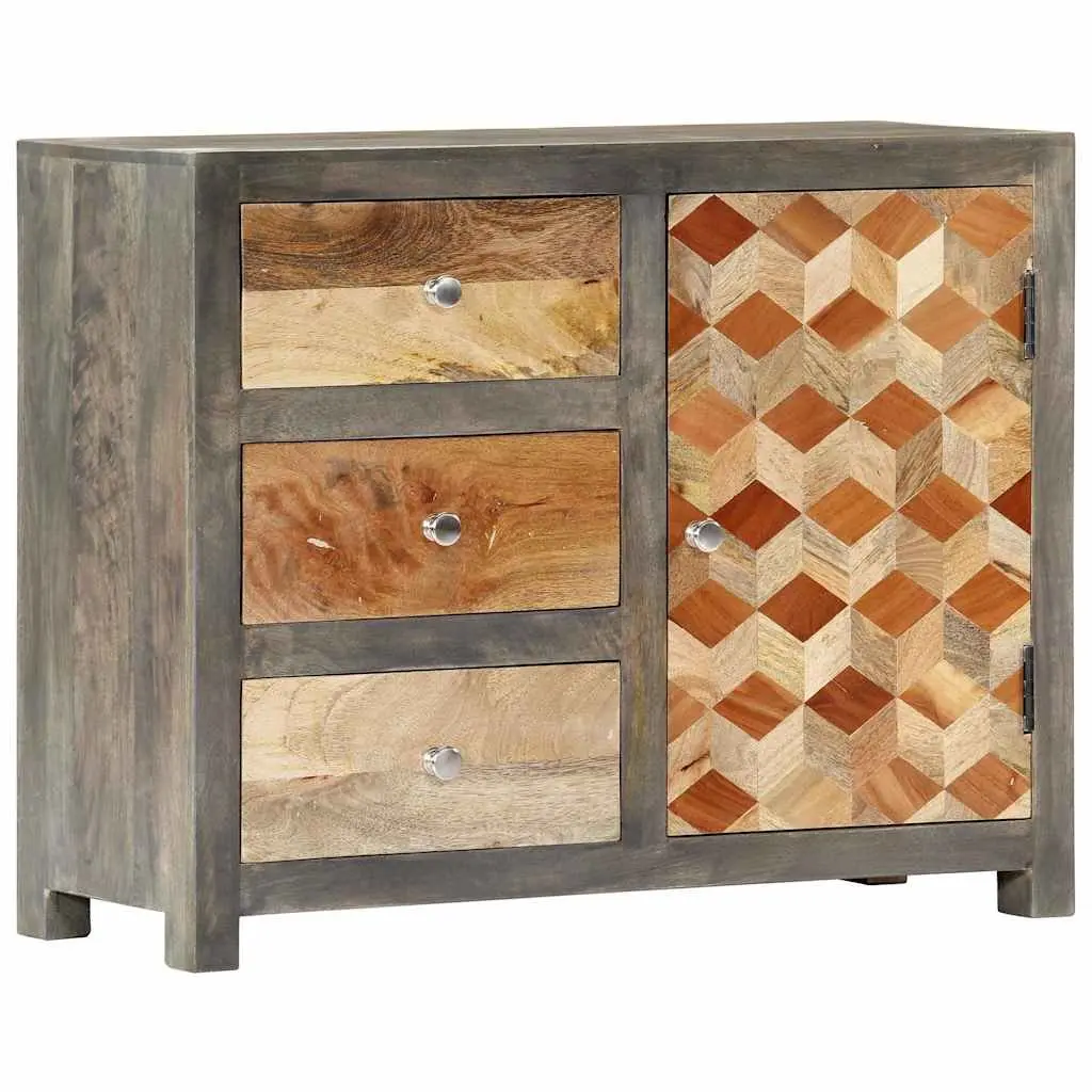 Solid Mango Wood Side Cabinet with Drawers
