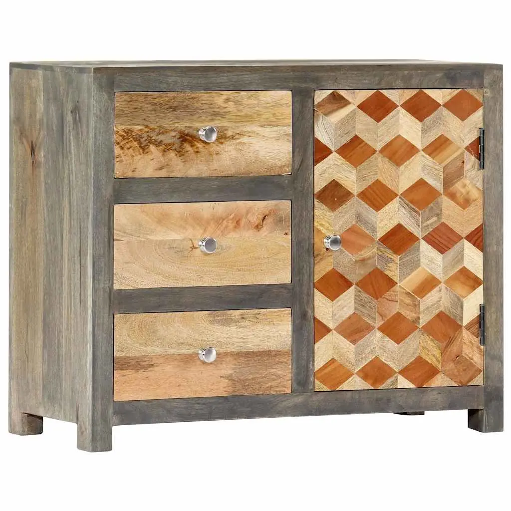 Solid Mango Wood Side Cabinet with Drawers