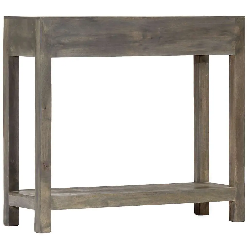 Console Table Grey 86x30x76cm Solid Mango Wood with Shelf Drawers