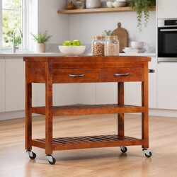 Kitchen Trolley Dimensions: 100x48x89cm, Acacia Wood
